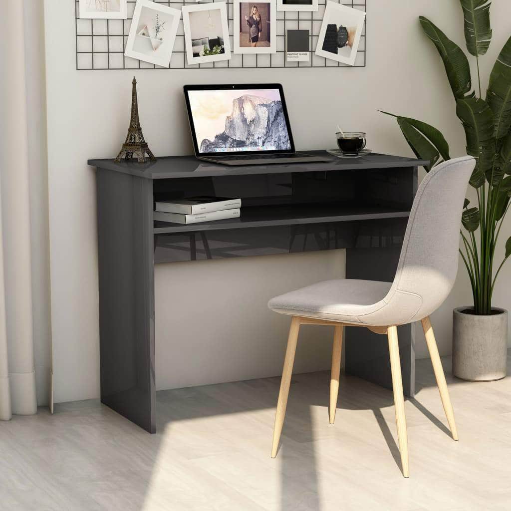 1 Desk High Gloss Grey Chipboard