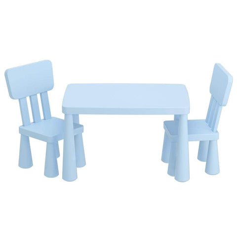 1 Kids Table and 2 Chairs Set Blue/Pink