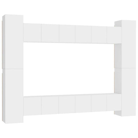 10 Piece TV Cabinet Set White - Engineered Wood