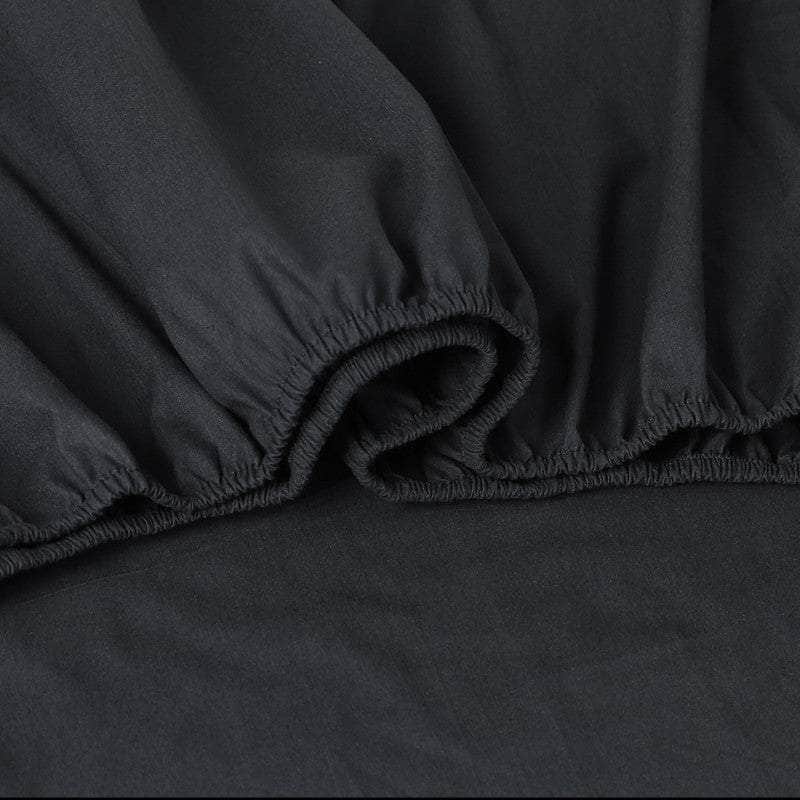 100% Egyptian Cotton Vintage Washed 500TC Charcoal Queen Bed Sheets Set