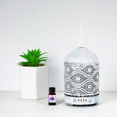 100Ml Metal Essential Oil And Aroma Diffuser-Vintage White