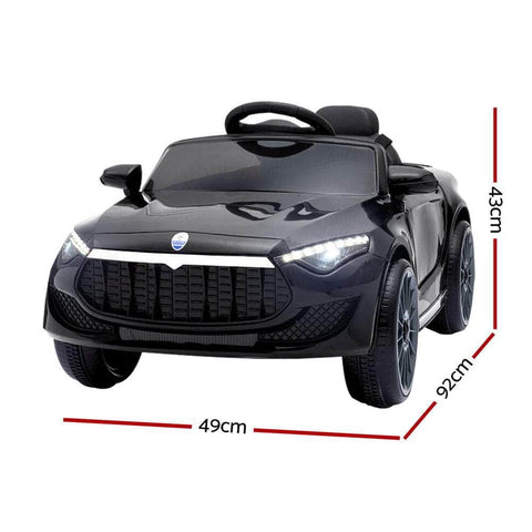 12V Black Kids Electric Ride-On Car with Music & Remote