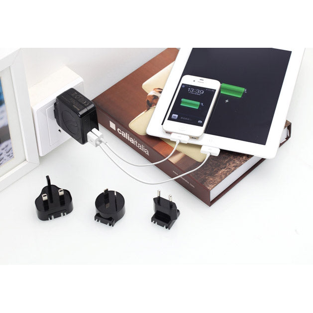 Multi Plugs Usb Wall Charger Adapter 4.2 A Us Uk Eu Au Plugs With Car Charger