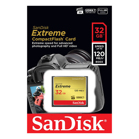 32Gb Extreme Compactflash Card With (Write) 85Mb/S And (Read)120Mb/S