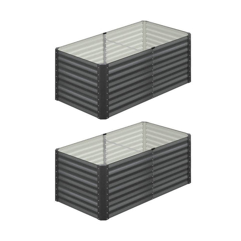 160x80x73cm Garden Bed Galvanised Steel 4pcs