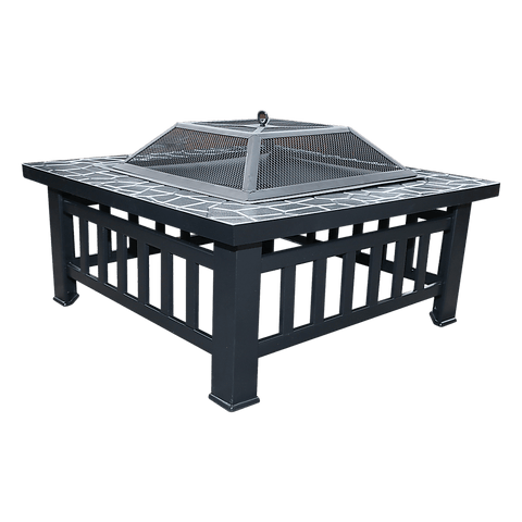 18" Square Metal Fire Pit Outdoor Heater