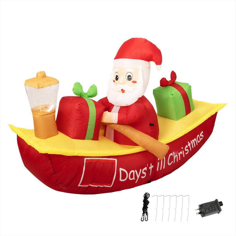 2.1M Christmas Inflatable Boat with LED Lights