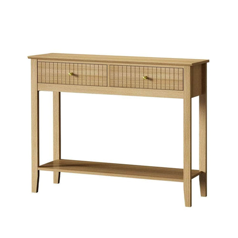 2-tier Console Table 100cm with 2 Storage Drawer