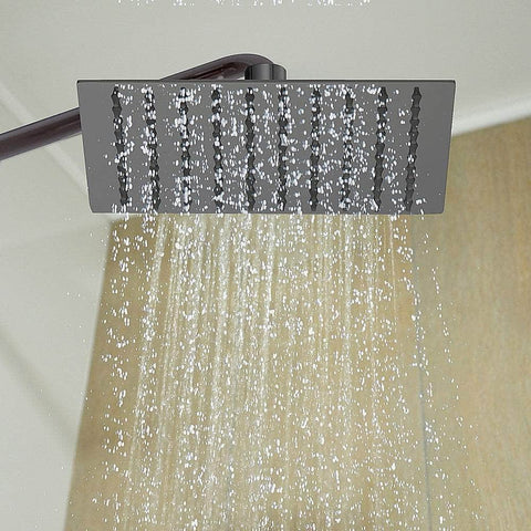 200Mm Shower Head Square 304Ss Electroplated Matte Black Finish