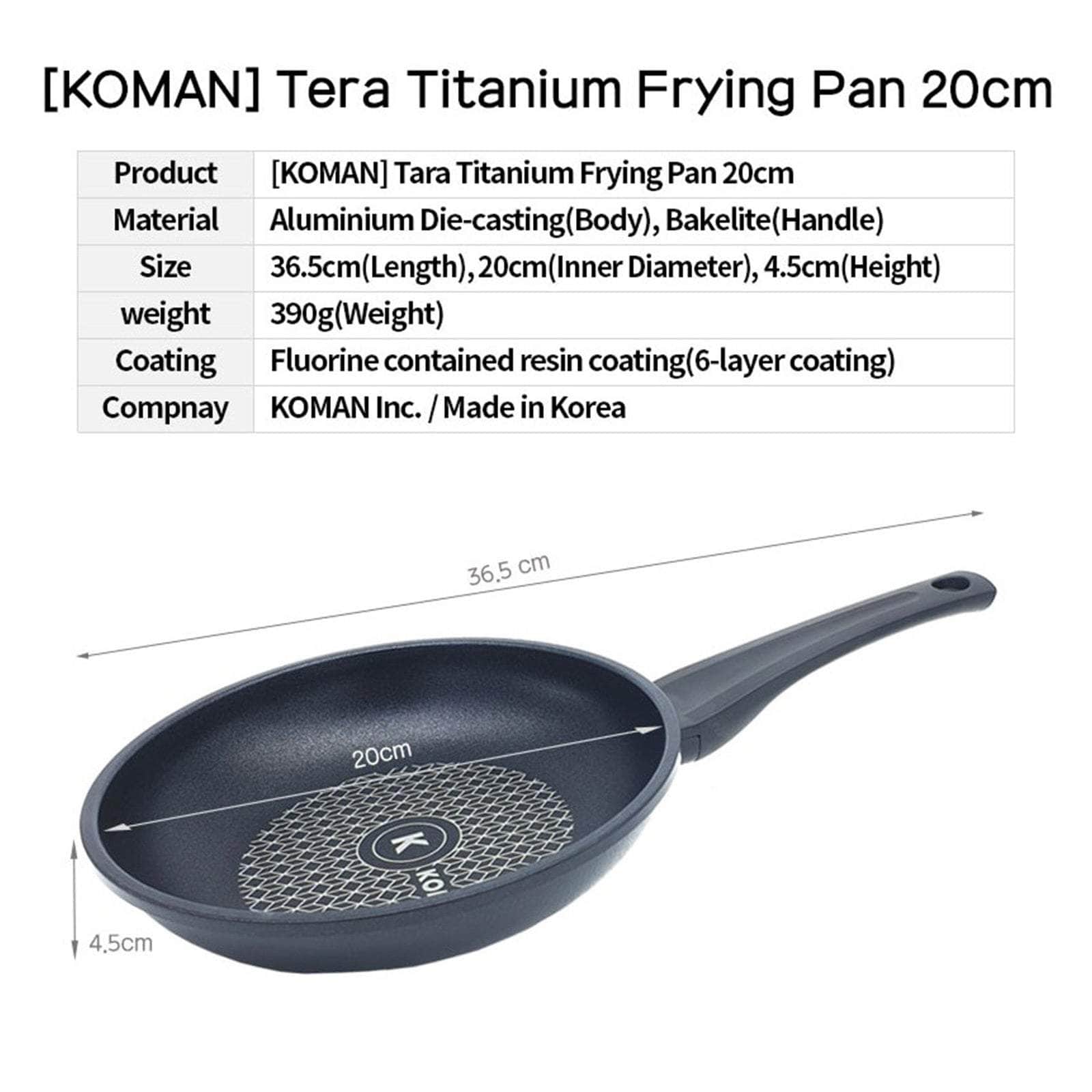 20Cm Titanium Coating Frying Pan  Non-Stick