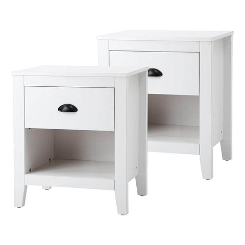2x Bedside Table Nightstand Vintage