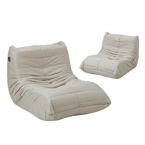 2X Floor Sofa Lounge Caterpillar Lazy Couch Single Pouffe