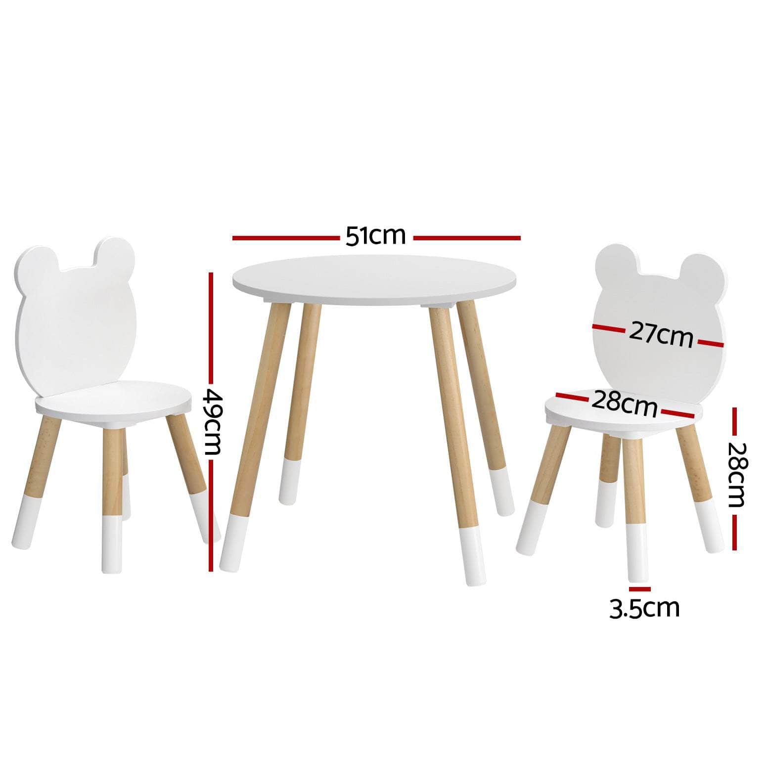 3 Piece Kids Table And Chairs Set Activity Playing Study Children Desk