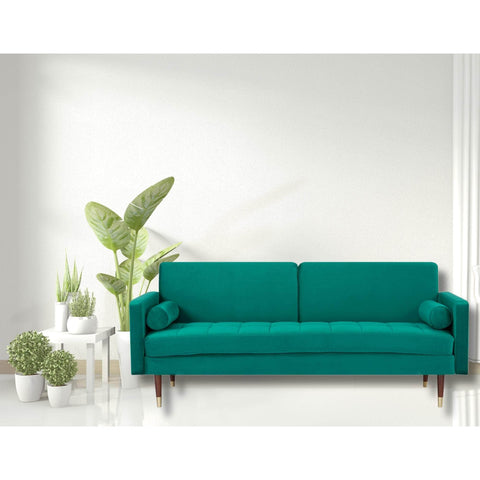 3 Seater Sofa Bed Fabric Uplholstered Lounge Couch Dark Blue/Green/Grey