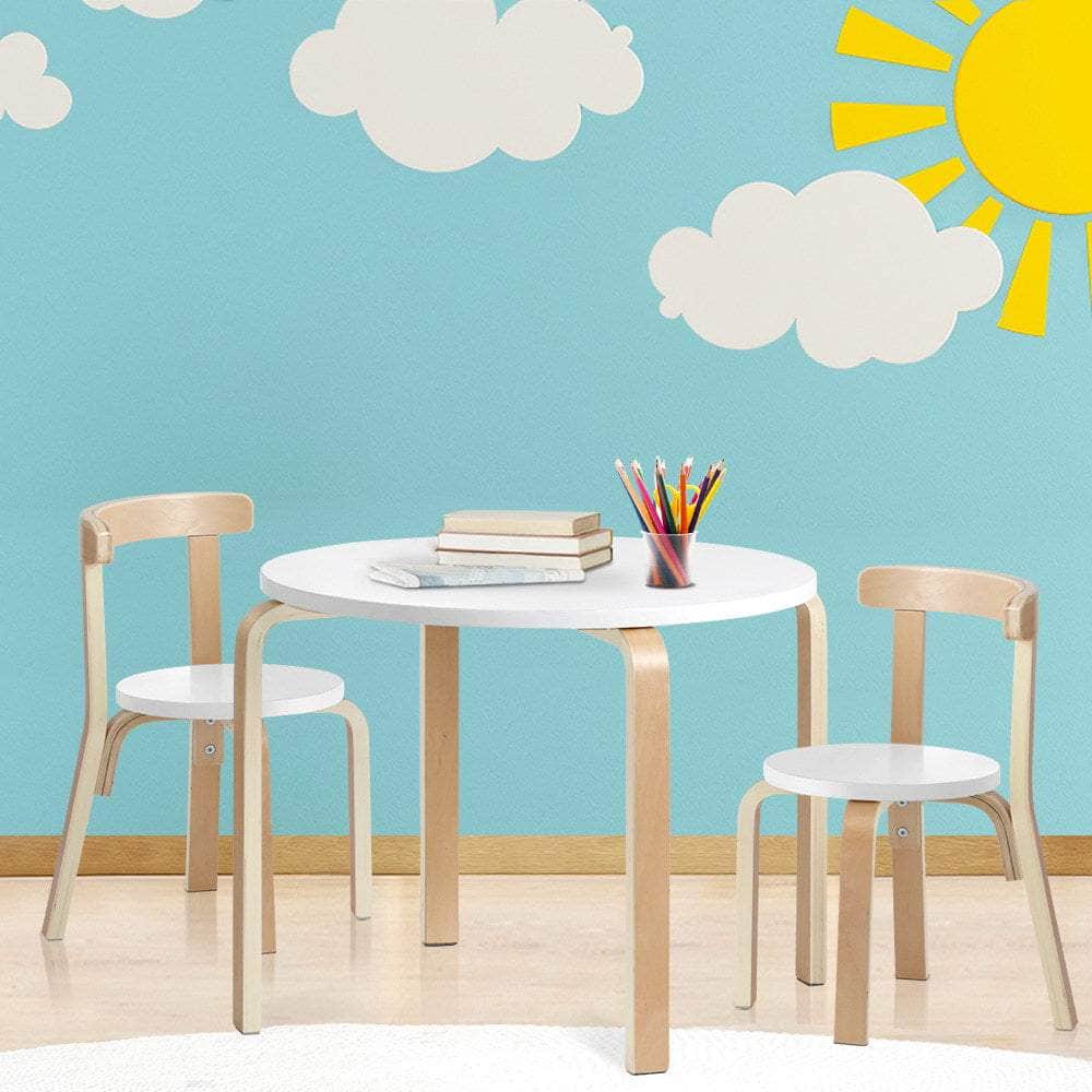 3PCS Set Kids Activity Table and Chairs Toy Play Desk Children Furniture