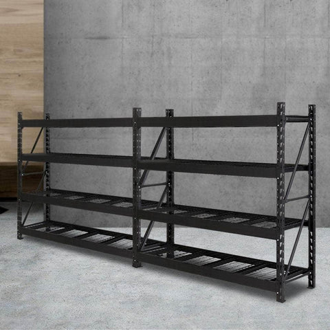 4Mx2M Garage Shelving Warehouse Rack Pallet Racking Storage Shelve Black