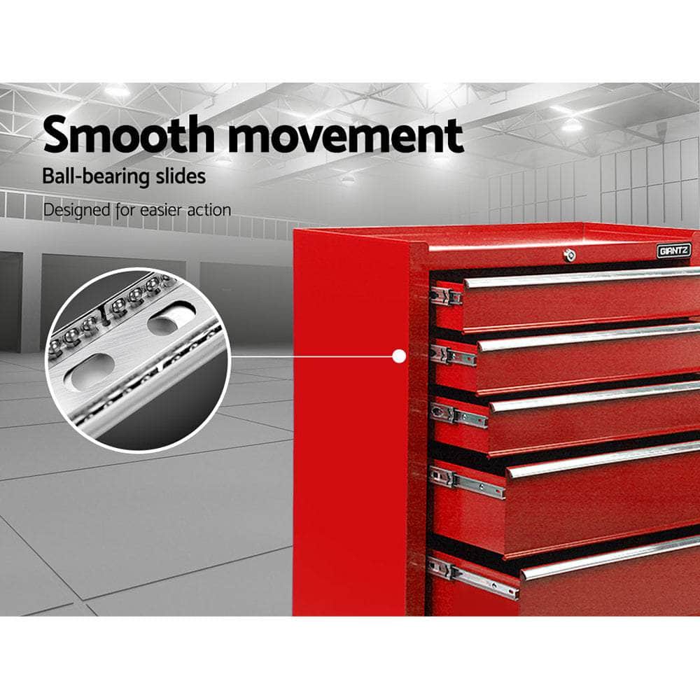 5 Drawer Mechanic Tool Box Storage Trolley - Red