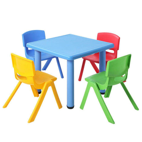 5 Piece Kids Table and Chair Set - Blue