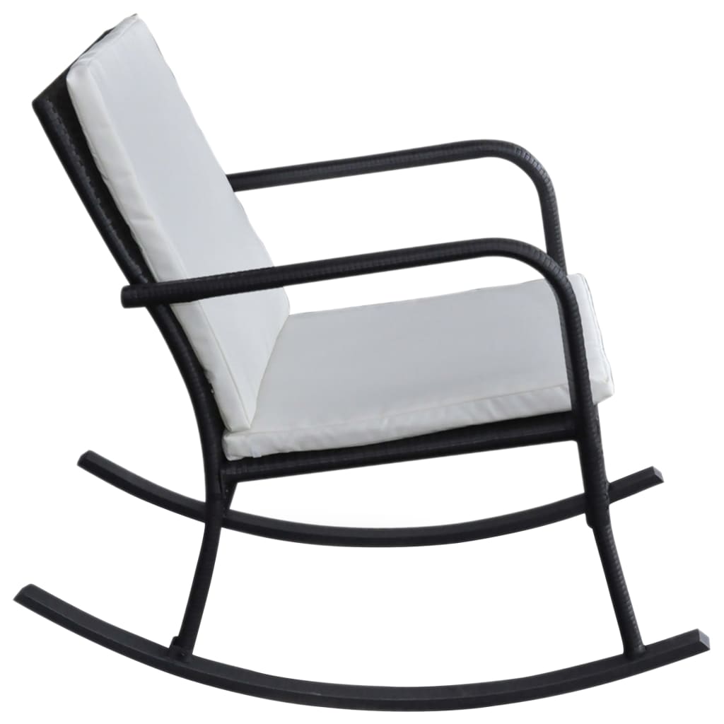 Outdoor Rocking Chair Black Poly Rattan