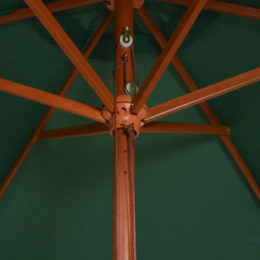 Parasol  Wooden Pole Green