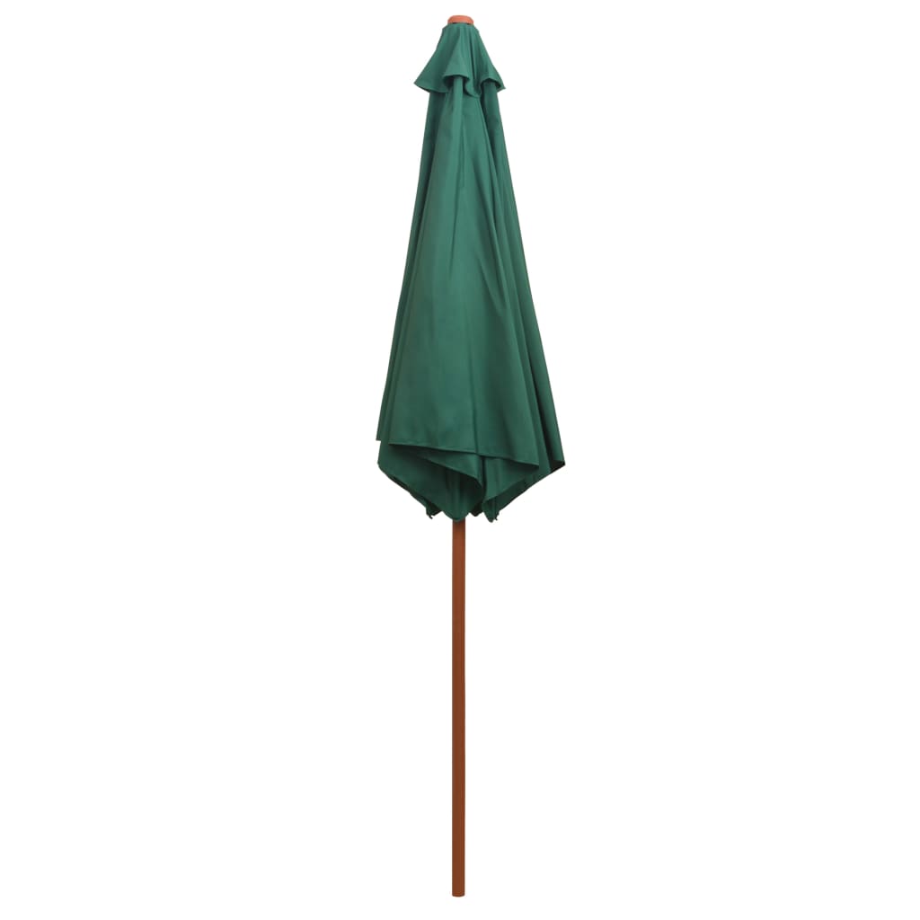 Parasol  Wooden Pole Green