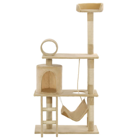 Cat Tree with Sisal Scratching Posts 140 cm Beige