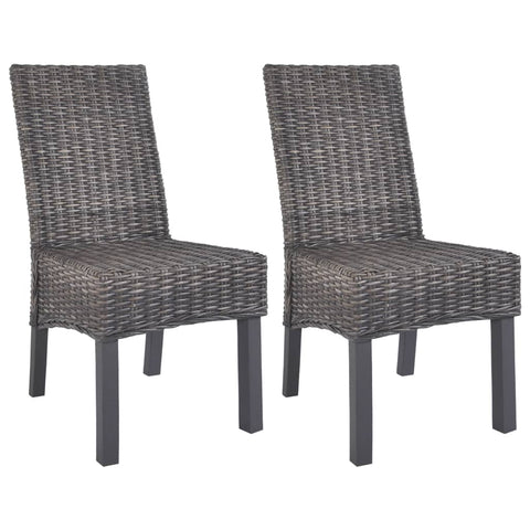 2 pcs Dining Chairs Brown