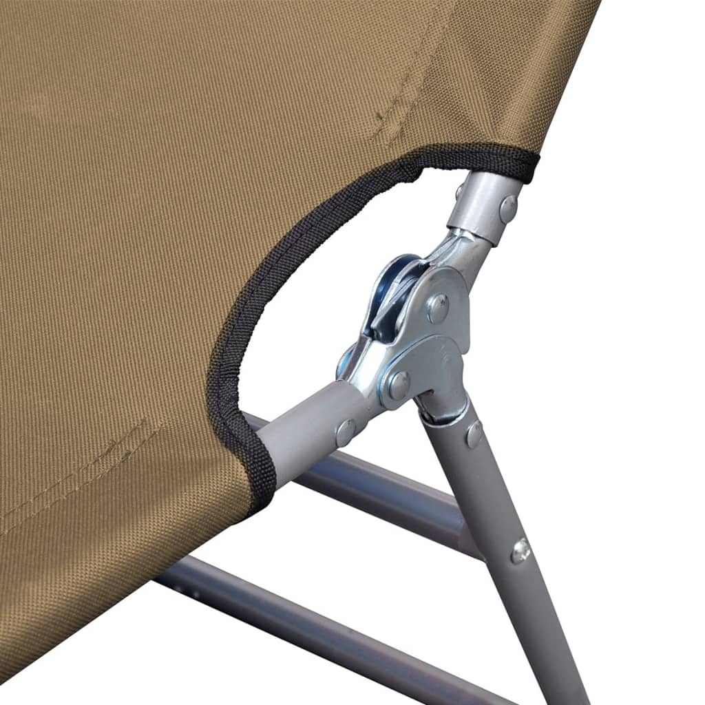 Foldable Sunlounger with Adjustable Backrest Taupe