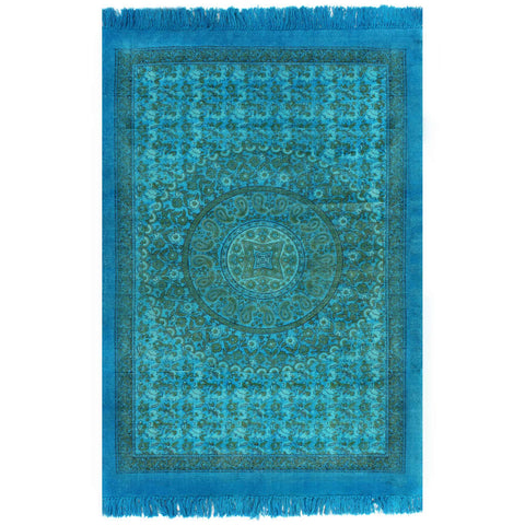Kilim Rug Cotton with Pattern Turquoise
