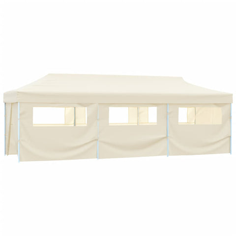 Folding Pop-up Party Tent with 8 Sidewalls  Cream