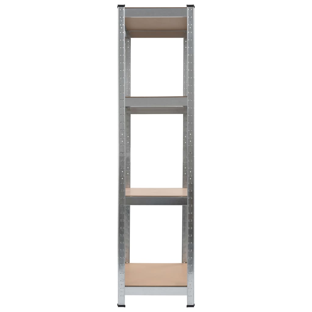 Storage Shelves 2 pcs  Silver-Steel and MDF