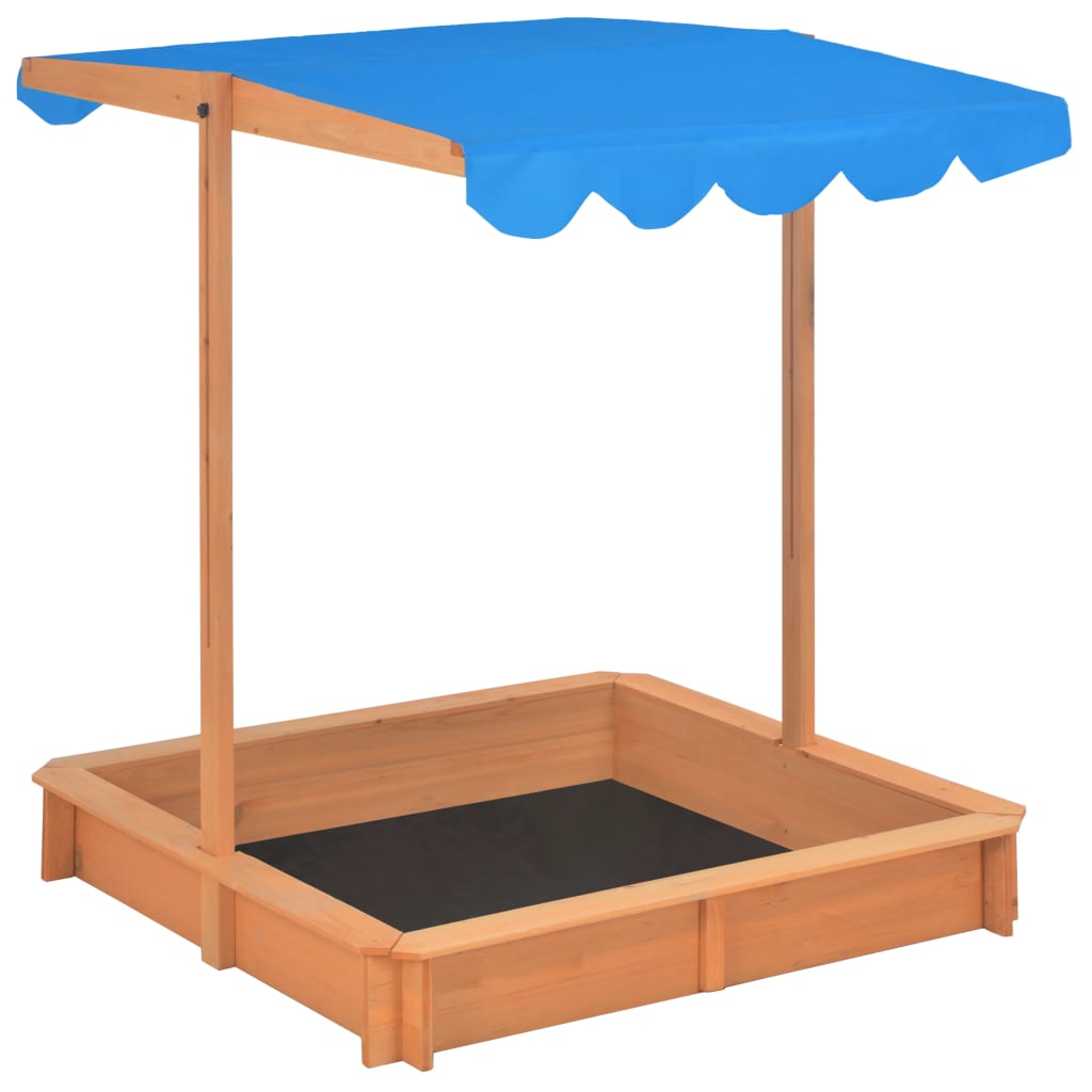 Sandbox with Adjustable Roof Wood  Blue