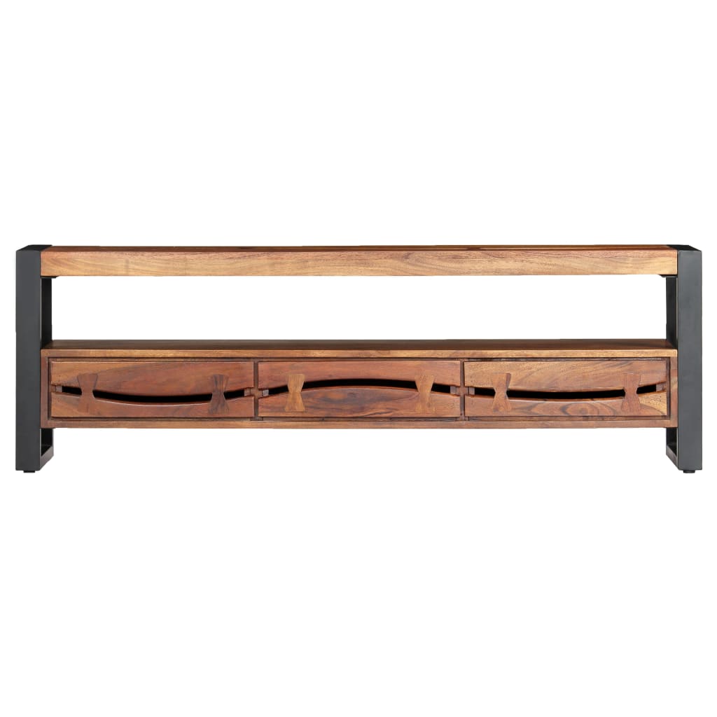 TV Cabinet 1 Shelf Solid Acacia Wood