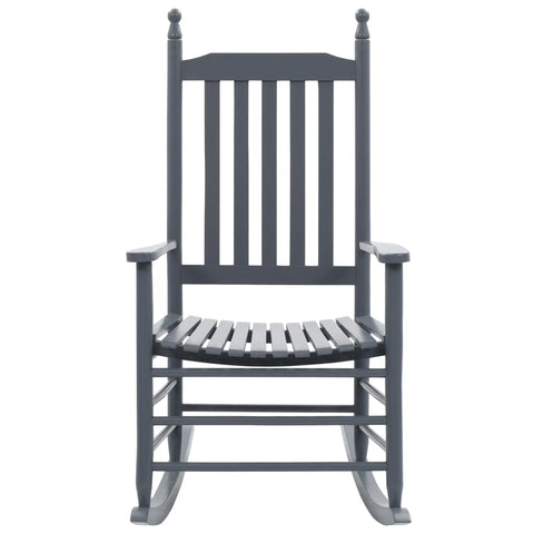 Rocking Chair with Curved Seat Grey Wood
