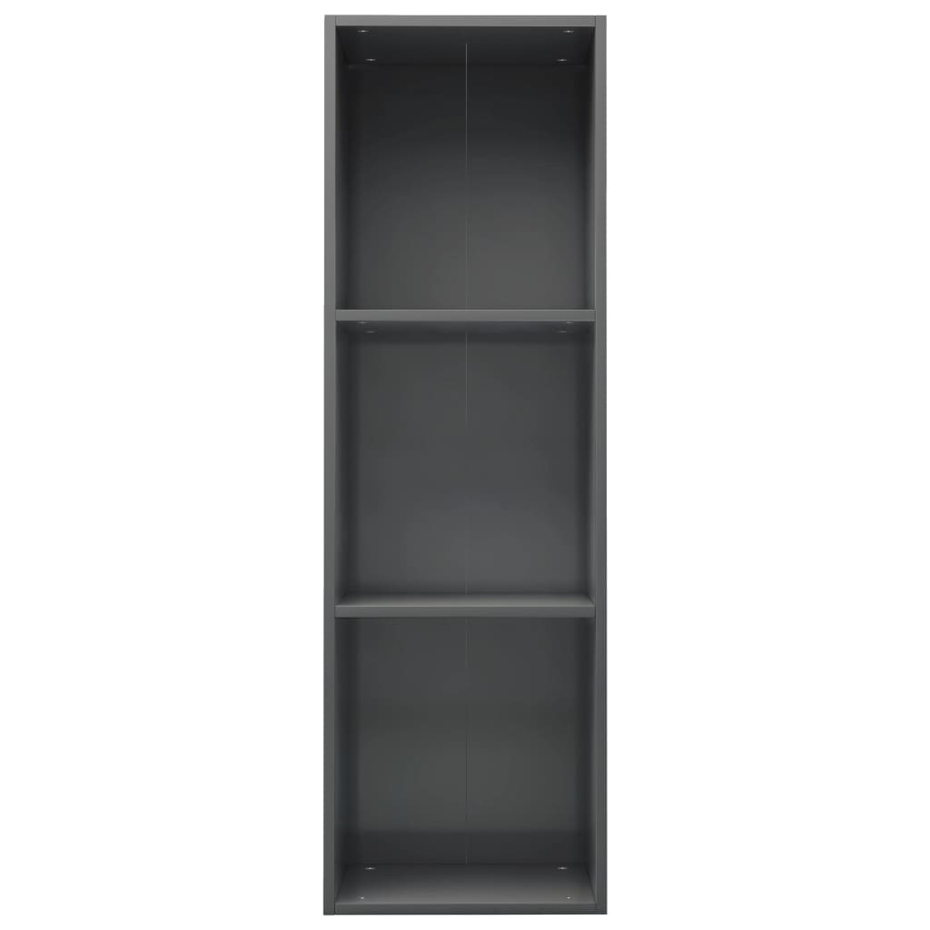 Book Cabinet/TV Cabinet High Gloss Grey Chipboard