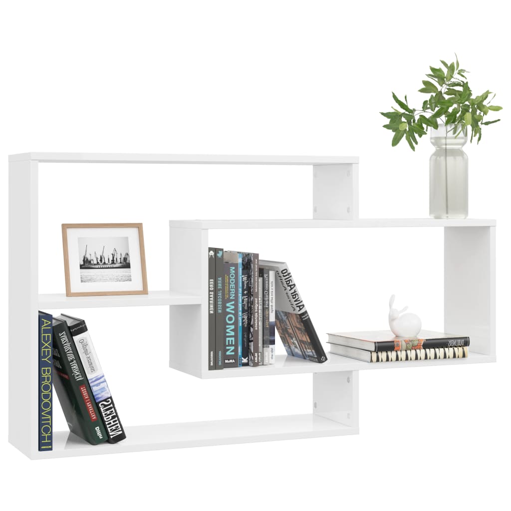 Wall Shelves High Gloss White Chipboard