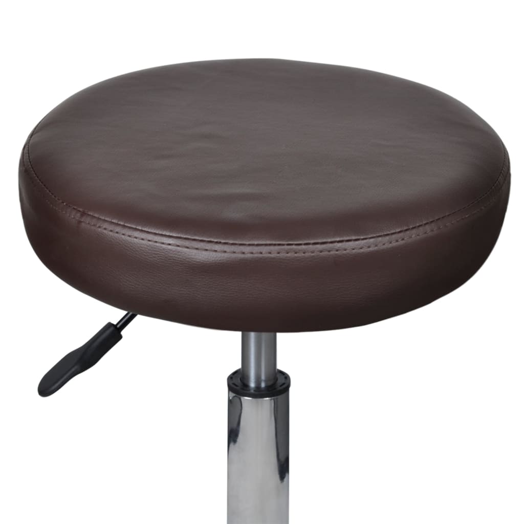 Office Stools 2 pcs Brown faux Leather