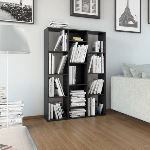 Room Divider/Book Cabinet Black Chipboard