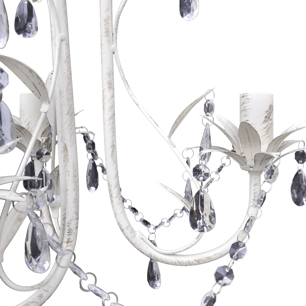 Crystal Pendant Ceiling Lamp Chandeliers 2 pcs Elegant White