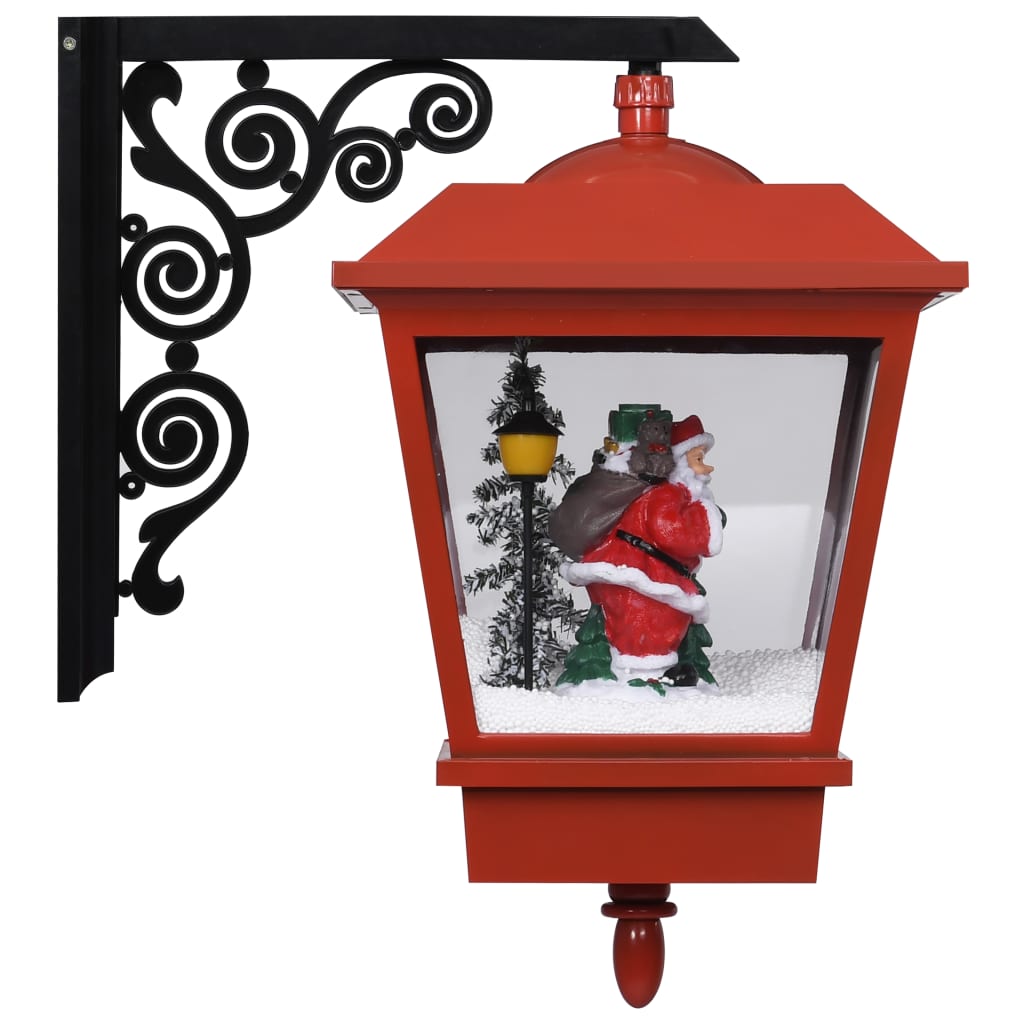 Christmas Wall Lamp with LED Lights and Santa Red