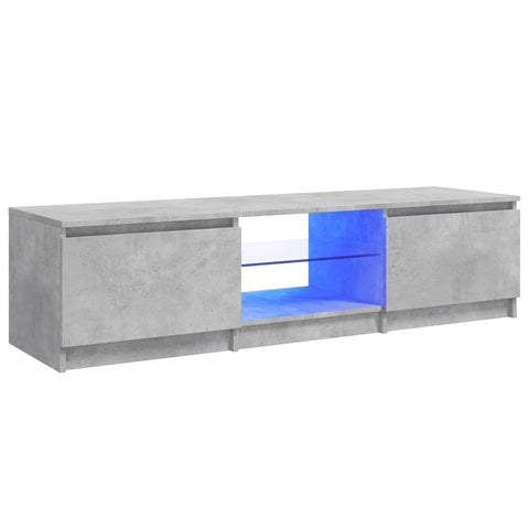 Concrete Grey TV Cabinet with LED Lights