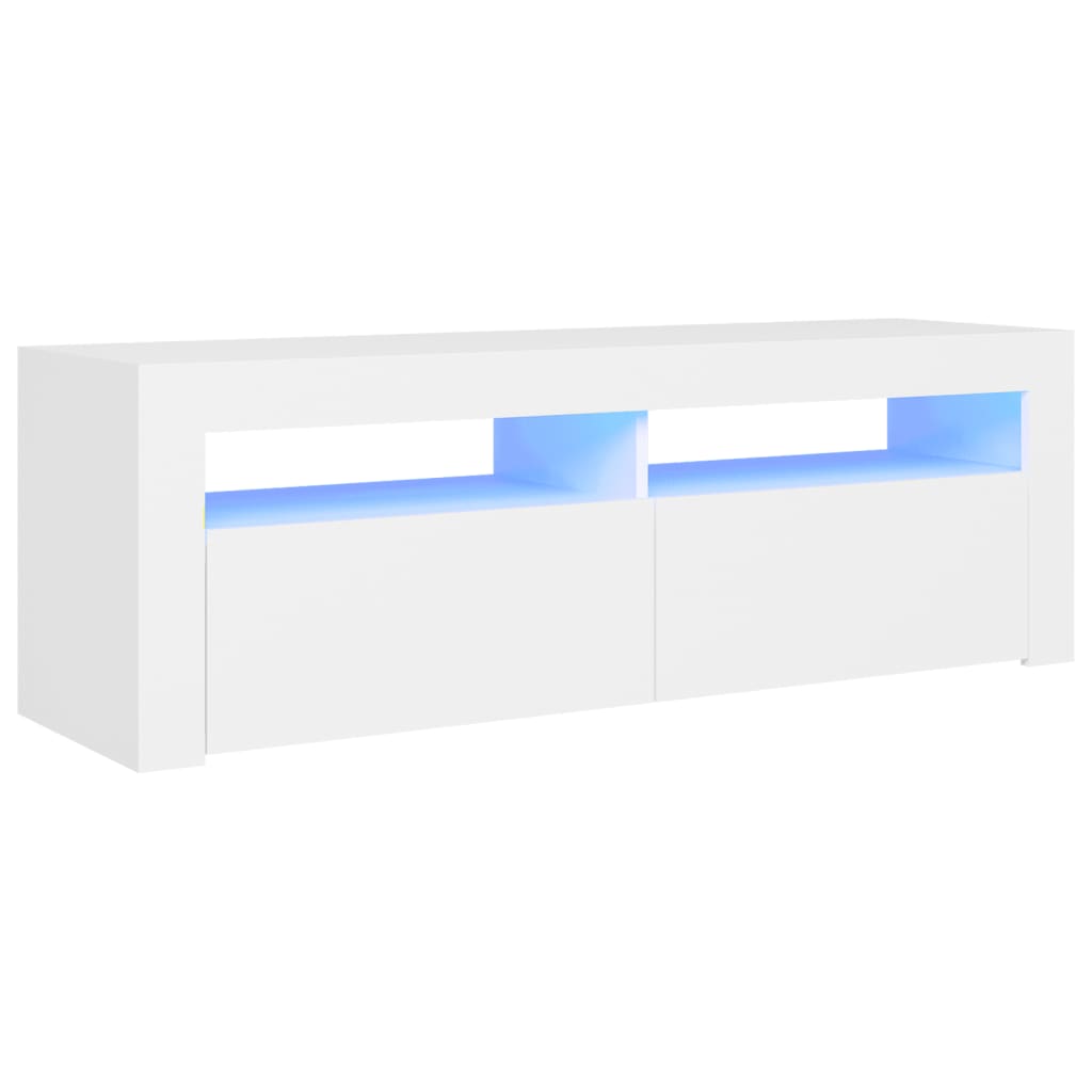 White TV Cabinet with LED Lights