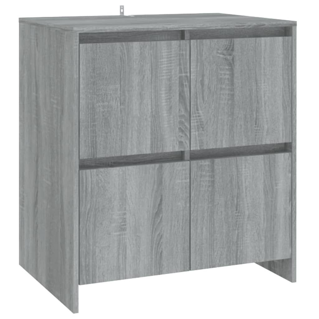 2 Piece Sideboard Grey Engineered Wood