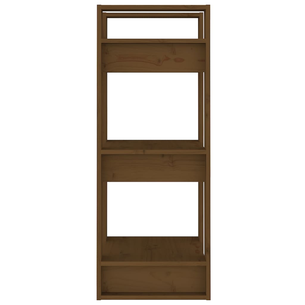 Book Cabinet Room Divider Honey Brown Solid Wood