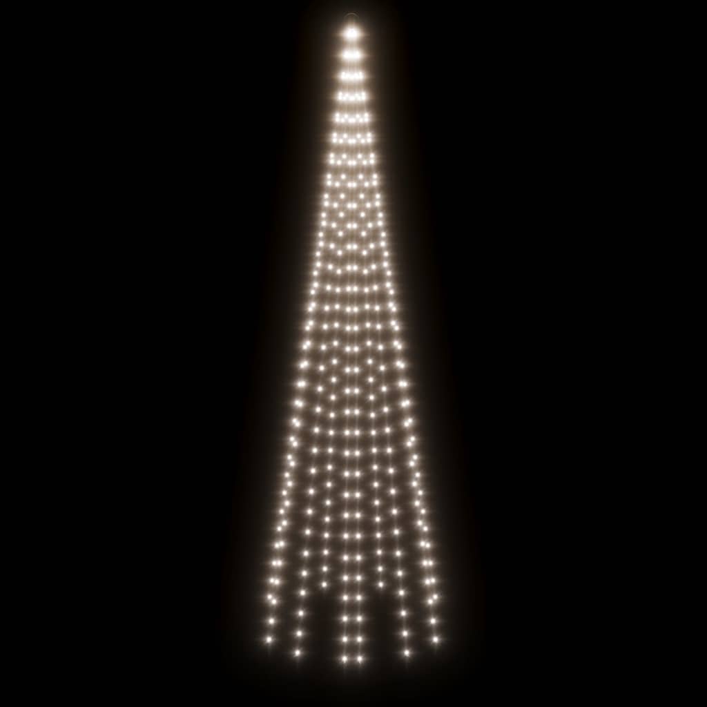 Christmas Tree on Flagpole Cold white 310 LEDs