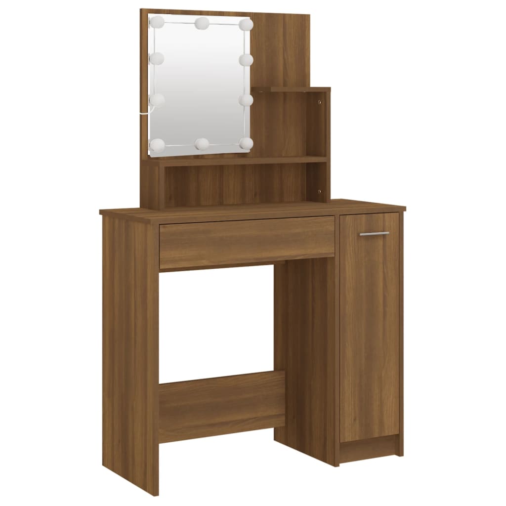 Dressing Table with LED Brown Oak