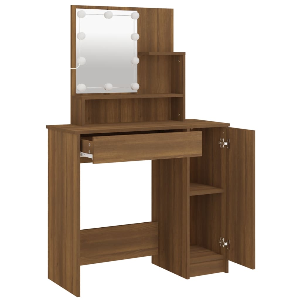 Dressing Table with LED Brown Oak