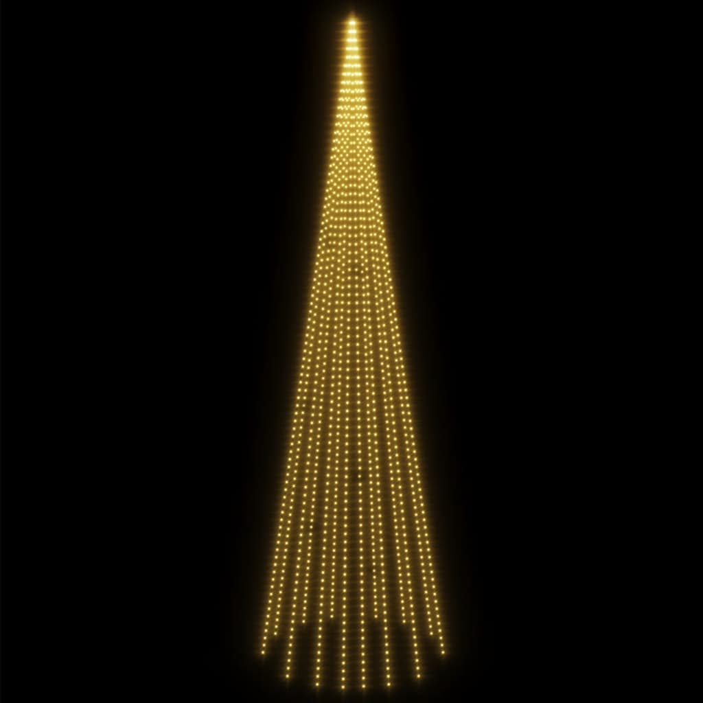 Christmas Tree on Flagpole Warm White 1134 LEDs