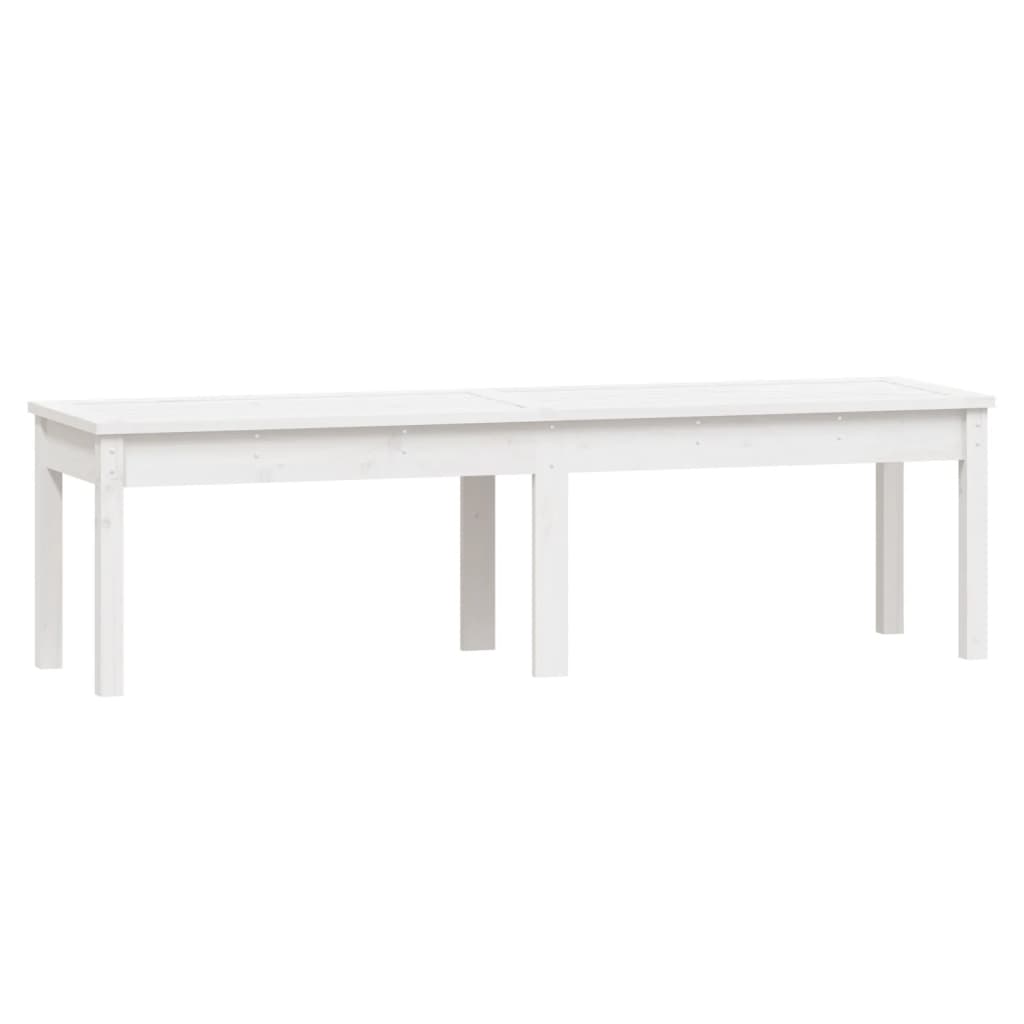 Pine Purity Duo: White Solid Wood 2-Seater Garden Bench