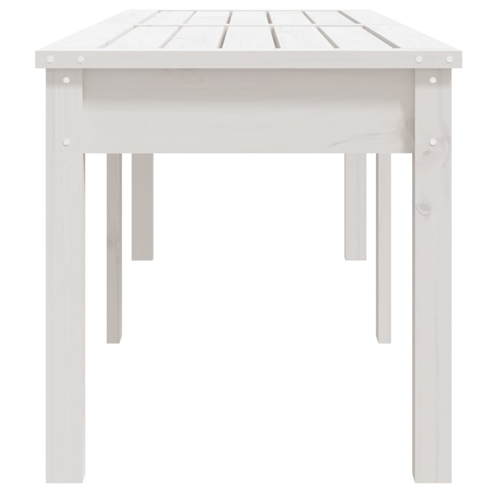 Pine Purity Duo: White Solid Wood 2-Seater Garden Bench